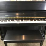 Used Steinway & Sons Piano Upright Piano Studio Piano Black Satin Naples Fort Myers Bonita Springs